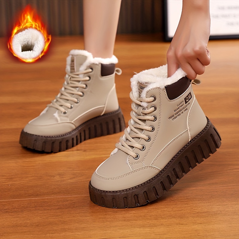 Women's Winter Snow Boots with Plush Inner Lining and Thick Soles for Comfort and Versatility
