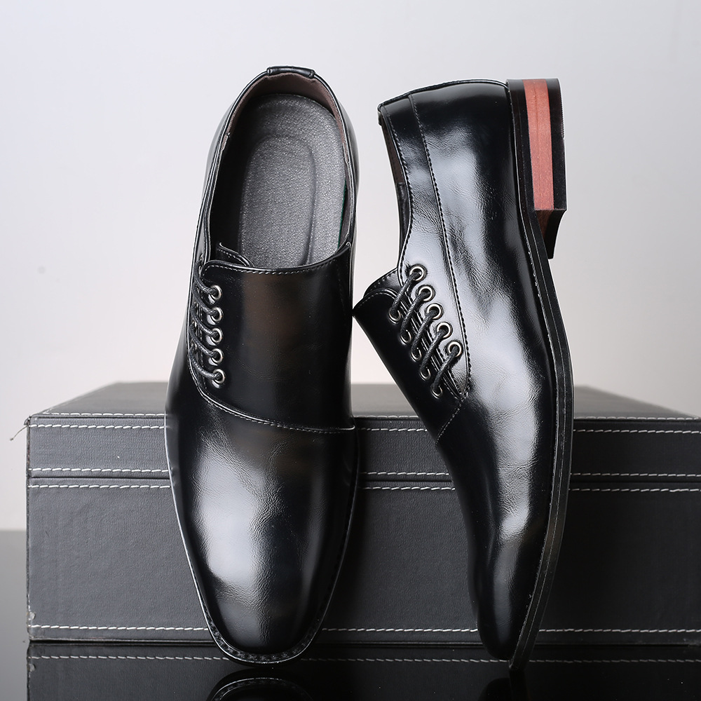 2025 new Retro Men's Casual Business Shoes Mens Lace-Up Leather Dress Office Flats Men Wedding Party Oxfords EUR Sizes 38-48 3b6b