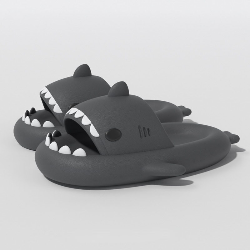 Cute Gradient Shark Slippers Women Men Outside Sandals Indoor Slides Couples Summer Shoes Parents Kids Soft EVA Beach Flip ps