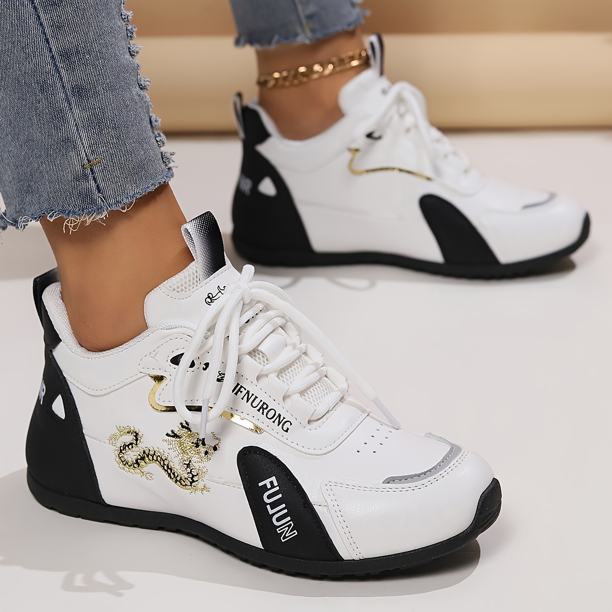 Women's Fashion Sneakers, Cartoon Trendy Style, Casual Sports Shoes, Comfortable Low Top Sport Shoes