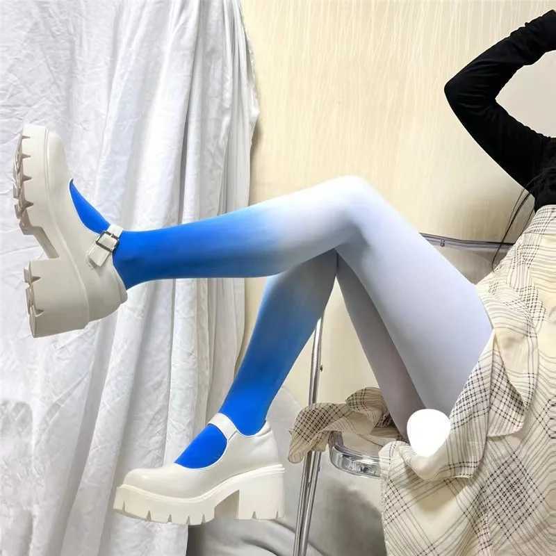Socks Hosiery Women Long Socking Ladies Gradient Color Tights Opaque Stockings Fashion Girls Lolita Pantyhose Female Y24083305640