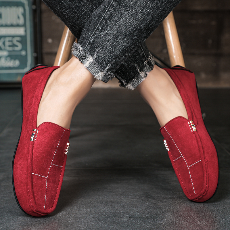 Spring Autumn Sports Leather Suede New Footwear hot Business and Leisure Handmade Bean Shoes
