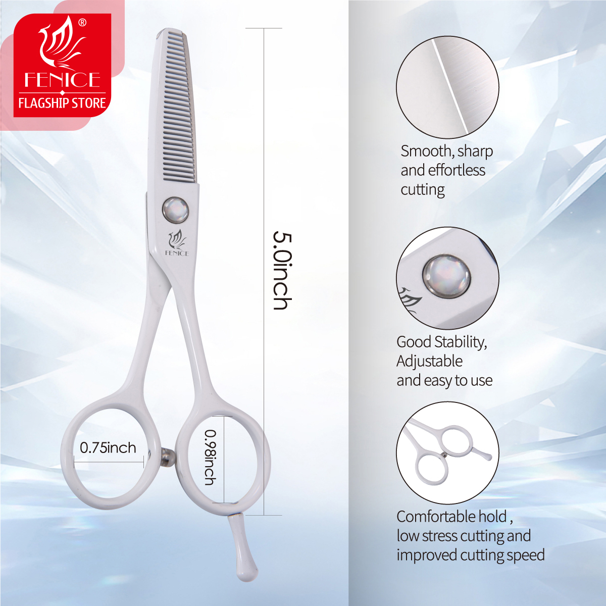 Fenice JP440C 5.5 inch Pet Scissors Dog Grooming Scissors Thinning Scissors Shears for Dogs & Cats Animal Face Eyes Mouth Ears