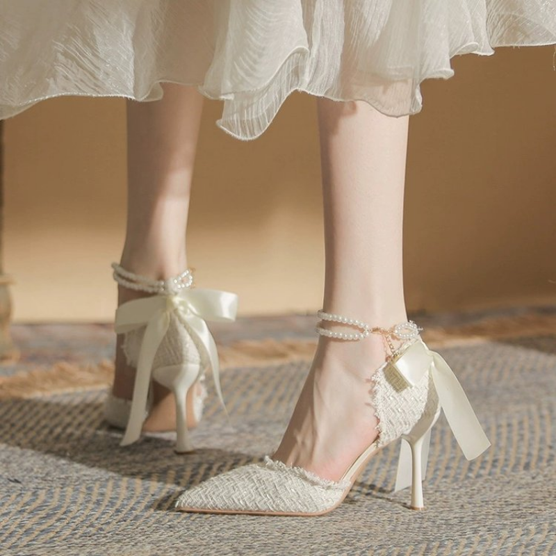 Elegant Women New Pointed Toe High Heels 2024 Spring Fashion Shallow New Design Dress Shoes Female Wedding Pumps atos b2b8