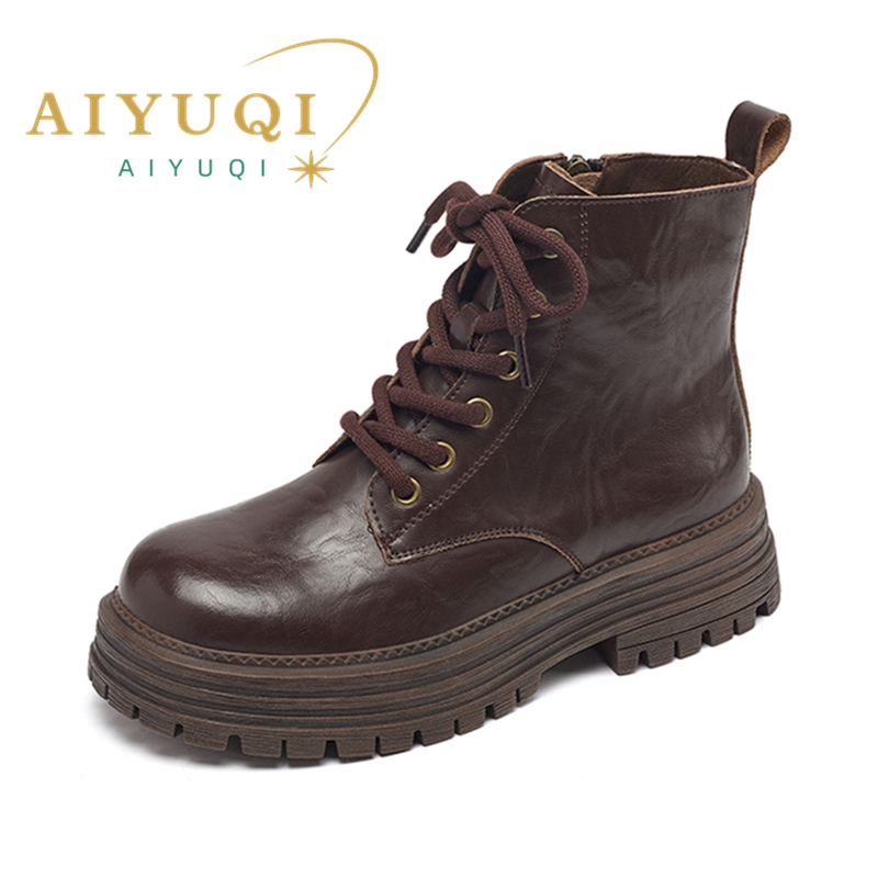 Ankle AIYUQI 2024 New Anti-slip Desert Short Boots Women Winter Platform British Style Women's Booties cb2c 's