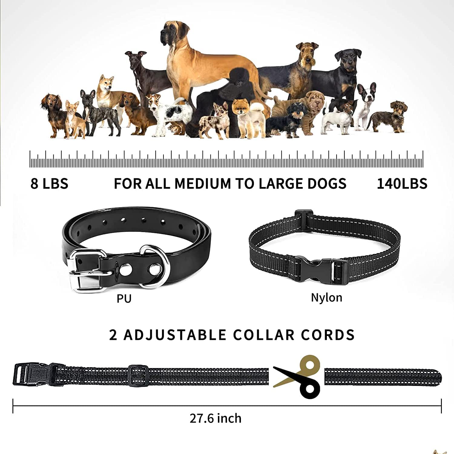 ABQP Electric Dog Training Collar Remote Control Rechargeable Dog Bark Collar Waterproof Anti Barking Device For All Size Dog