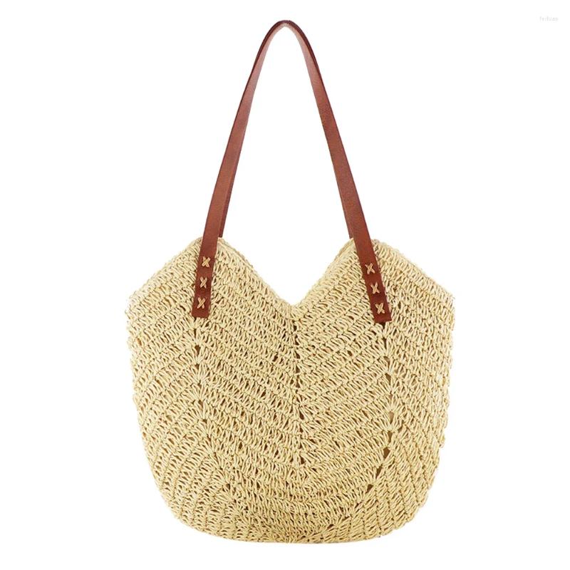 2025 NEW Totes Summer Women Straw Handbags Hands Woven Shoulder Bag Female Vacation Tote Purse For Travel Shopping zhanyishengli