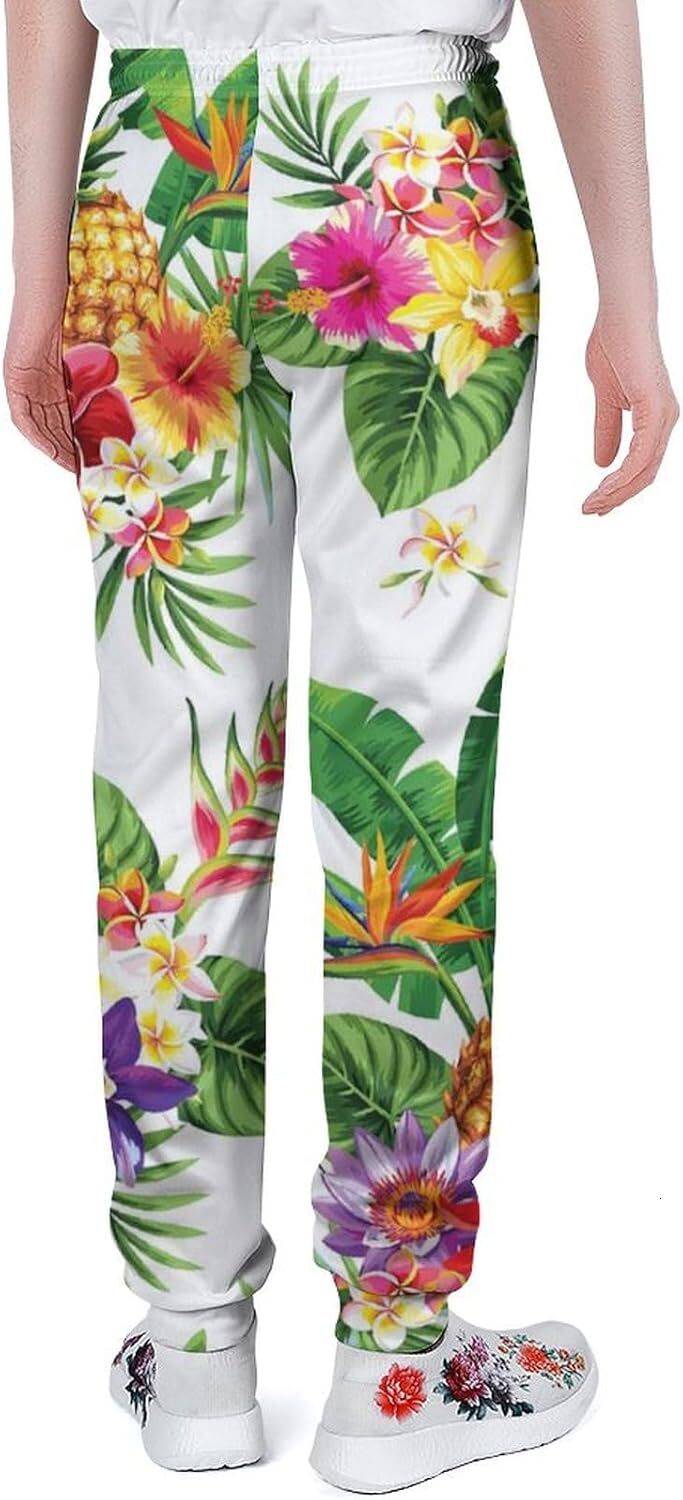 Sweatpants Mens 3D printing pattern Plant green leaves Patterned pants Sweatpants Lounge Pants Drawstring with Pockets Sweat pants