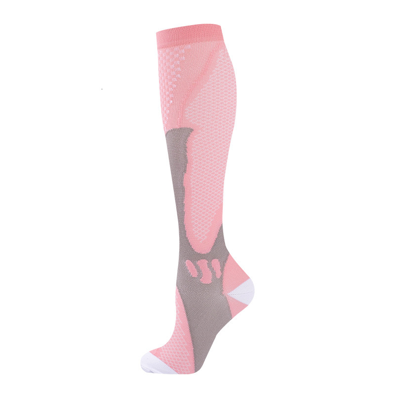 Nylon pressure long tube fitness, outdoor running cycling socks, quick drying, breathable, men's and women's compression calf socks