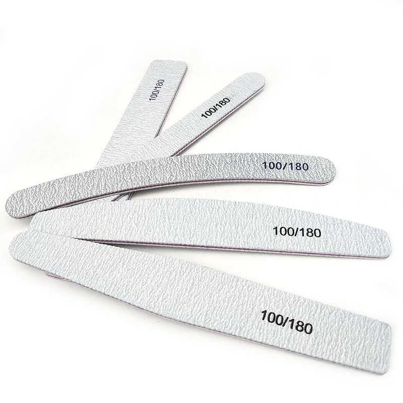 Five professional nail files 100/180 gel varnish set rubber polishing surface sander W240829