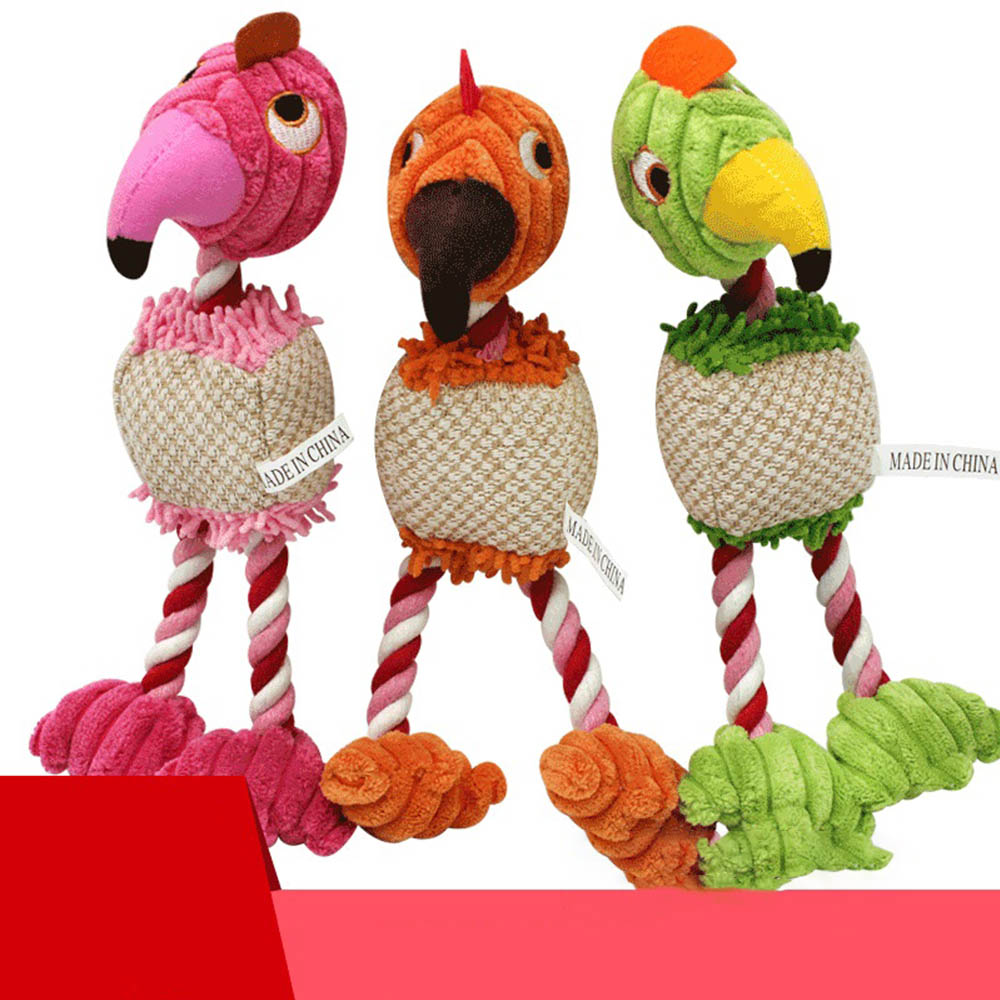 3-color Cotton Rope Pet Sounding Toy Bird Shaped Plush Doll Molar Teeth Bite Resistant Cleaning Teeth Pet Supplies