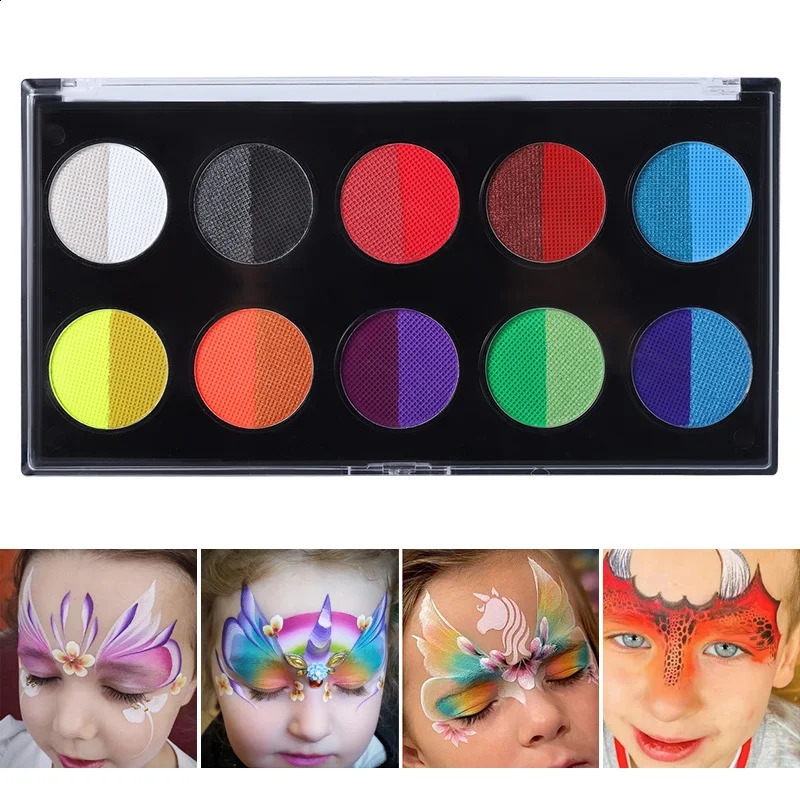 Two tone fluorescent makeup with UV glow for Halloween Christmas themed parties role-playing and club stage performances 240829