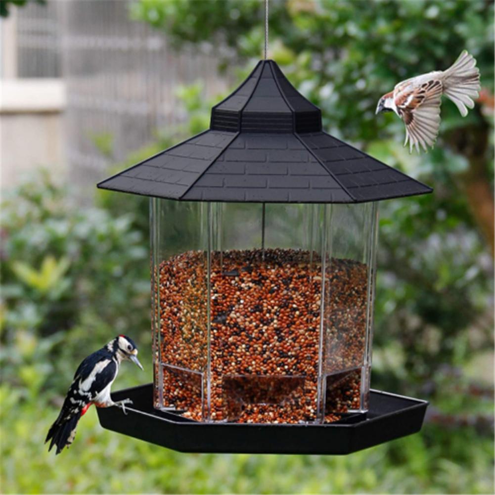 Wild Bird Feeder Outdoor Hanging for Garden Yard Decoration Panorama Gazebo Birdfeeder