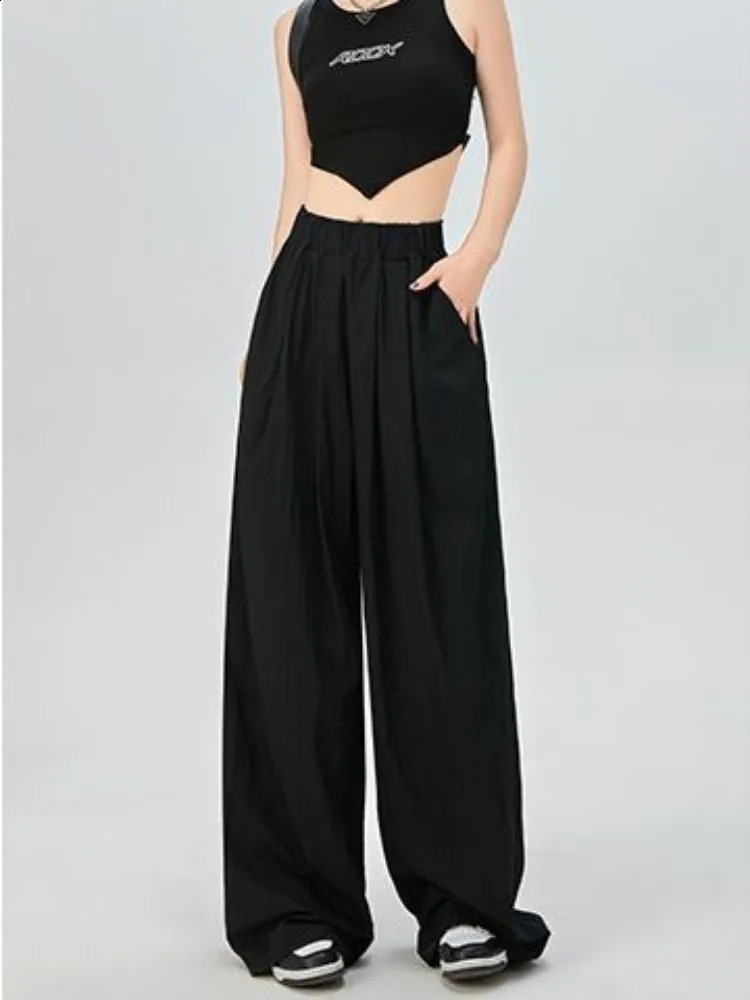 HOUZHOU Y2K Baggy black stockings womens oversized retro Korean style Harajuku fashion streetwear casual summer 240827