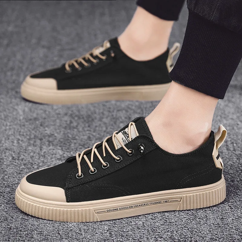 Men Canvas Shoes Vulcanized Men's Casual Sneakers Spring Summer Slip on Flat Men Loafers Skate Male Sneakers Student 2024