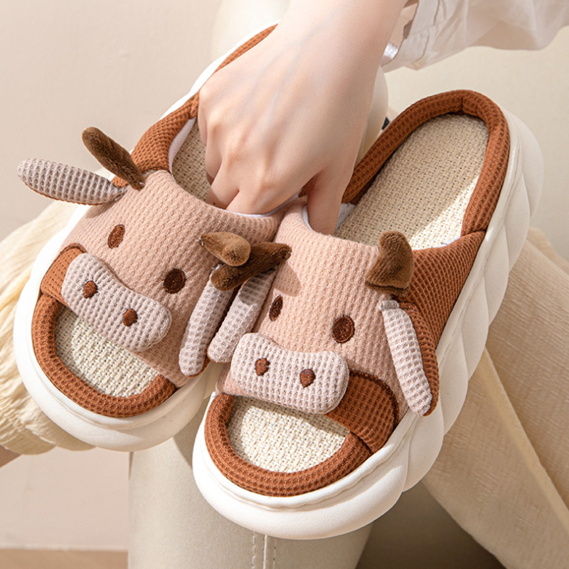 en Cow Slippers - Breathable Indoor Sandals for Men and Women