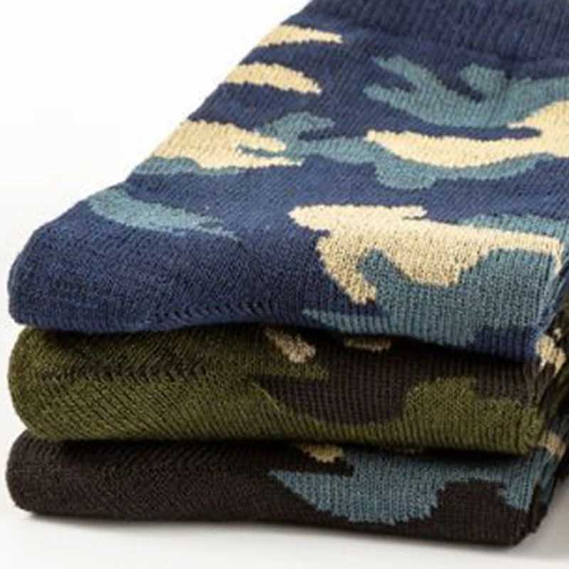 Men's Socks Urgot Brand 5 Pairs Autumn And Winter Mid-tube Camouflage Socks Thick Large Size Socks Mens Long-tube Cotton Socks Y240830XJN2