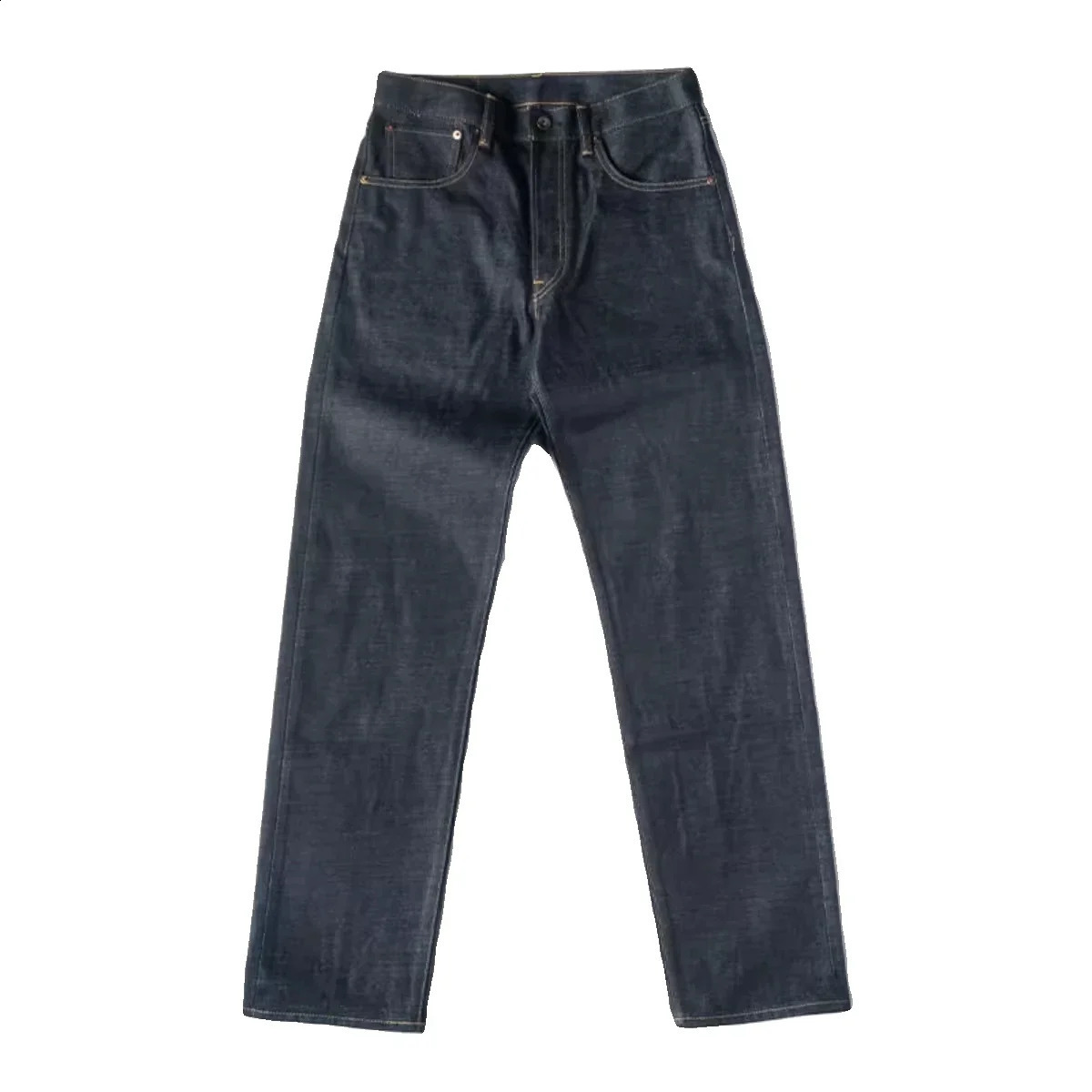 Non inventory late 1960s mens ultra-thin fitted jeans mid size Selvedge denim pants deep blue 240829