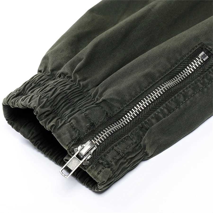 Pocket mens Trouser casual pure cotton cargo cuff pants mens outdoor sports travel Trouser tactical work pants W240829