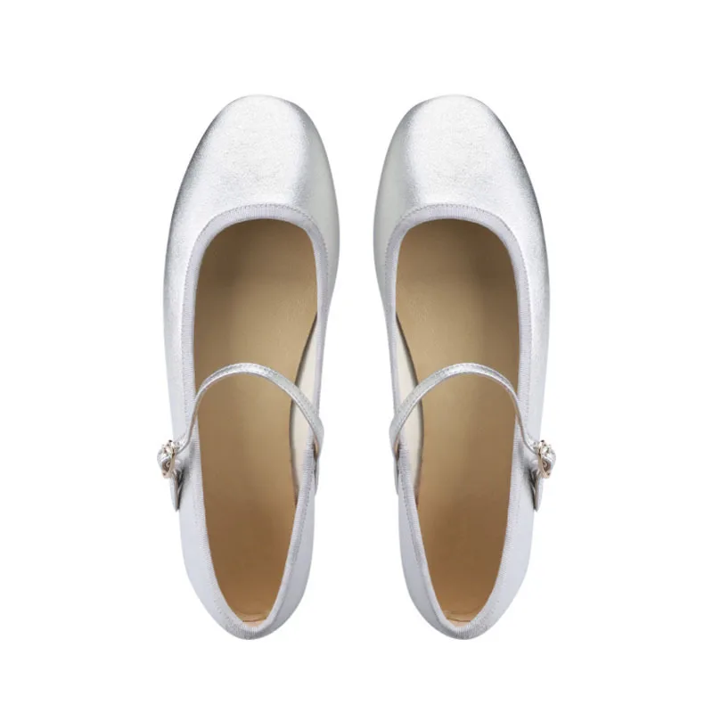 Zapatillas French Flat Bottomed Women Shoe Autumn Shallow Cut Mary Jane Shoe One Line Leather Shoe Ballet Single Shoe Women Shoe