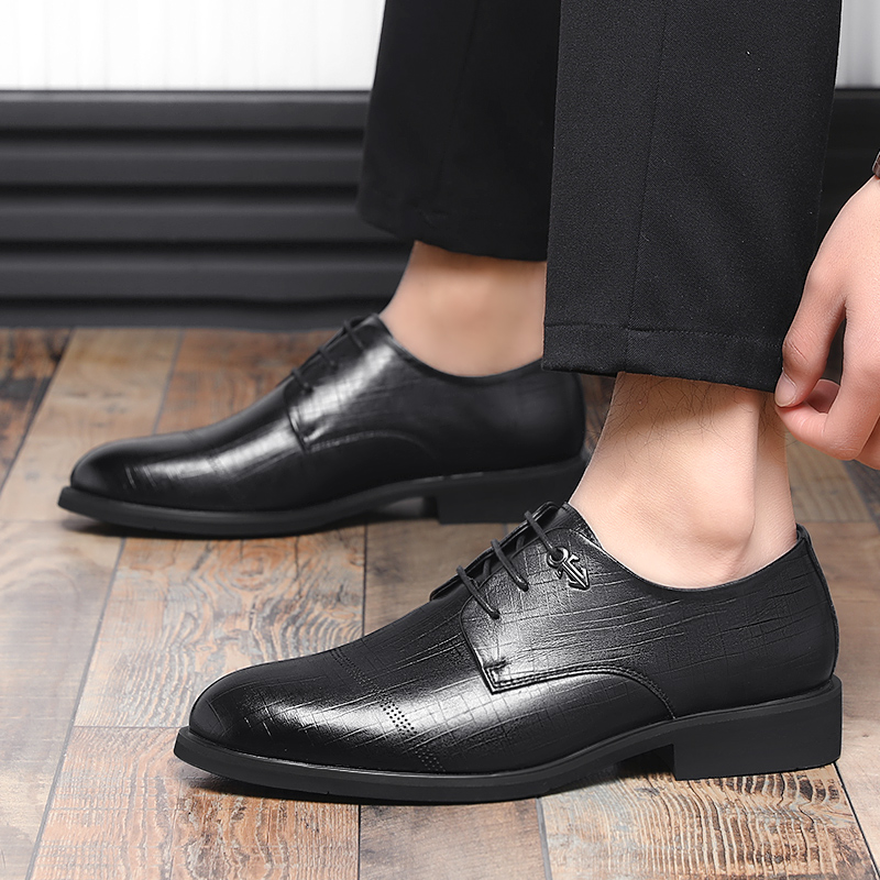 Flat / 5CM Leather Men Formal Elevator Shoes British Business Dress Shoes Height Increase Lift Shoes Invisible Taller Shoes