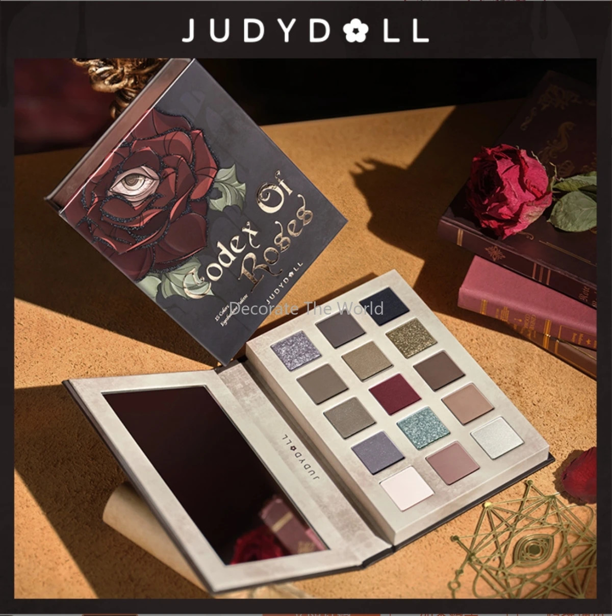 Judydoll Halloween limited edition rose codec 15 color eye shadow book matte earth color shimmer eye makeup eye shadow 240829