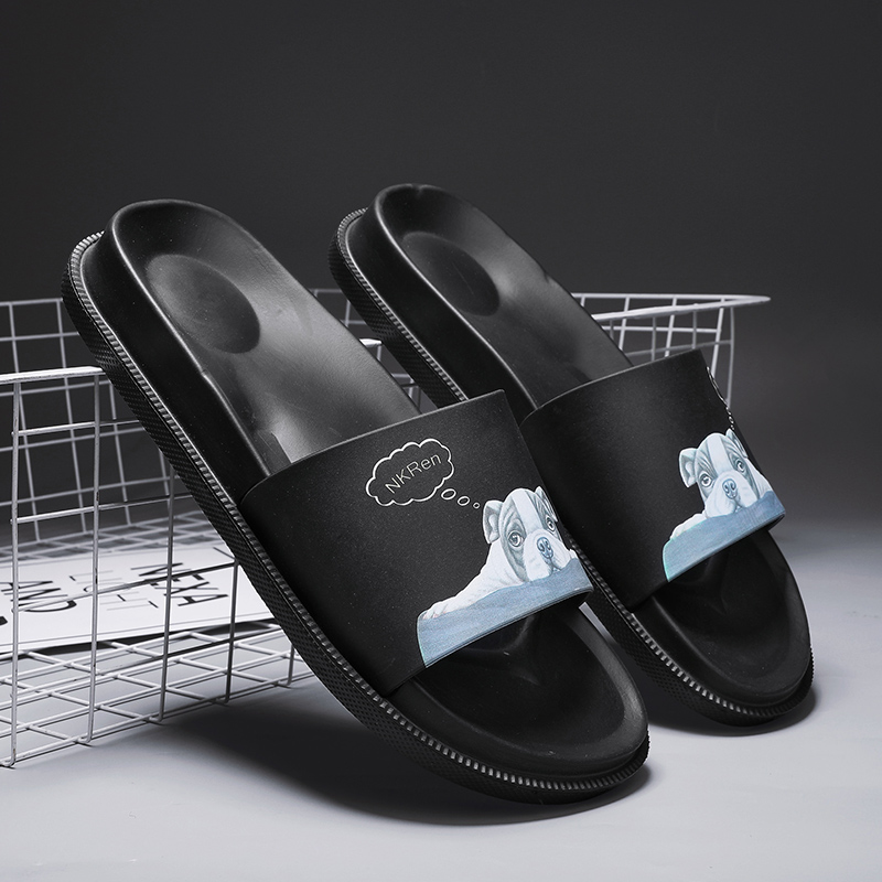 Summer Men Slippers Outdoor Indoor Designer Black Slippers Luxury Men Thick Fashion Beach Platform Home Shoes Non-slip Sandals