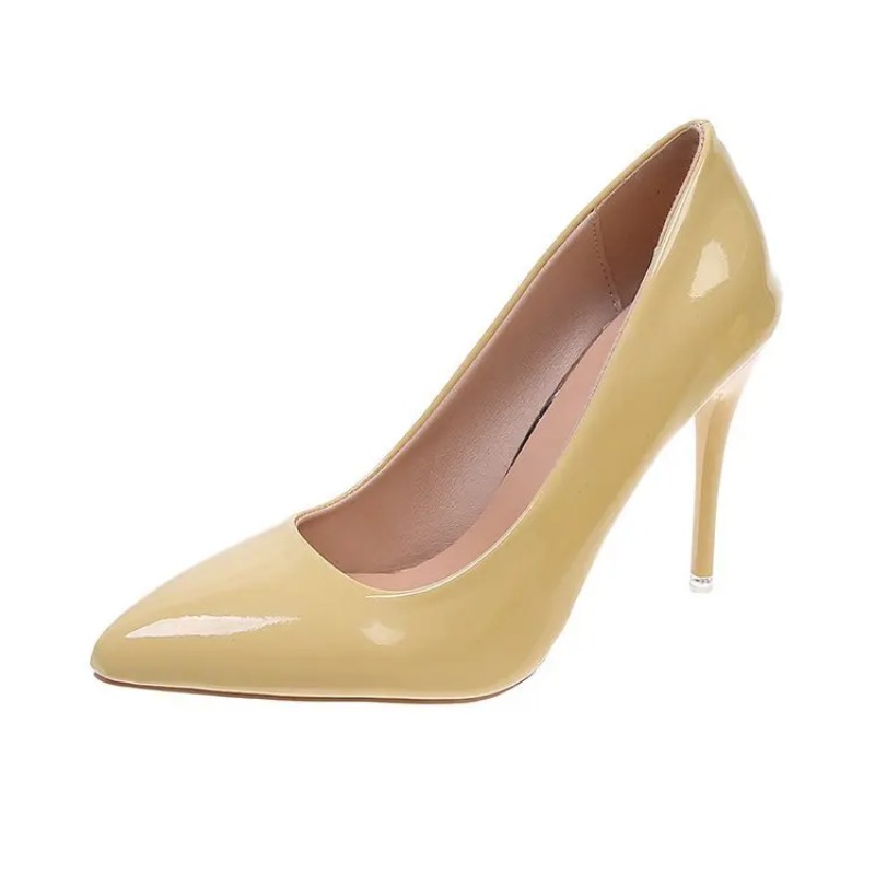 Size Plus Women New Candy Colors Pumps Sexy Pointed Toe Patent Leather Women's High Heels Elegant Dress Shoes 2024 2ea3 's