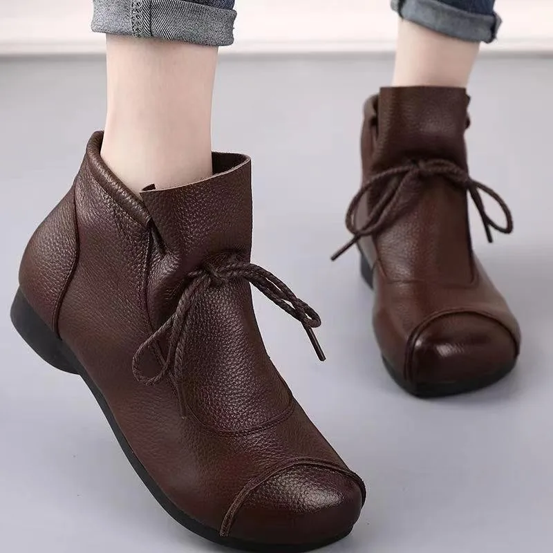 Shoes for Women New Fashion Lace Up Women's Casual Soft Bottom Retro Ladies Ankle Boots atos Para Damas En Oferta2024 1a04