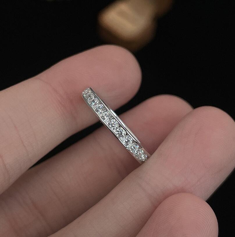 Sterg Sier Moissanite Wedding Ring for Women - Elegant Simple Design, Full Round Brilliant Cut, Bridal Party Gift