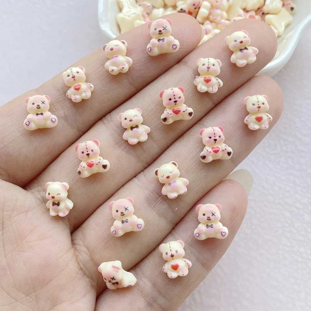 100 Cute Mini Cartoon Bear Nail Art Resin Designer Charm DIY Craft Nail 3D Decorative Jewelry W240829
