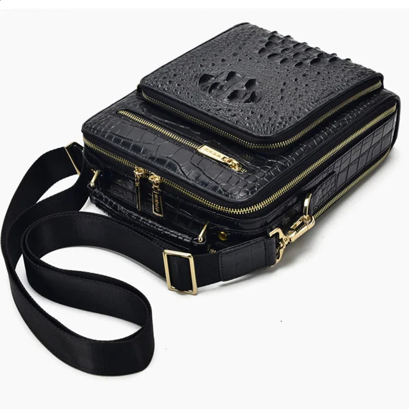 pattern mens bag business men shoulder messenger bag casual handbag Cowhide leather vertical Tote bag small briefcase 240829CJ