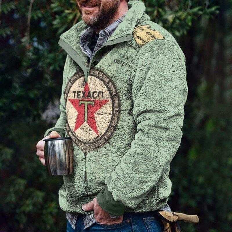2024 Autumn/Winter men's casual flannel fleece hoodie button pocket sweater Q240830
