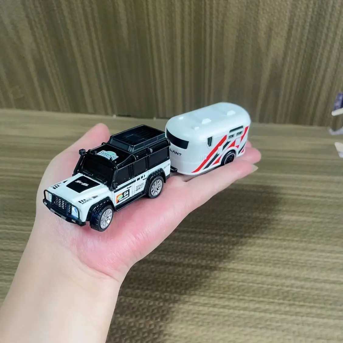 1 64 alloy proportional remote control model number 2.4GHz mini analog RC car with trailer SUV drift electric gift W240829