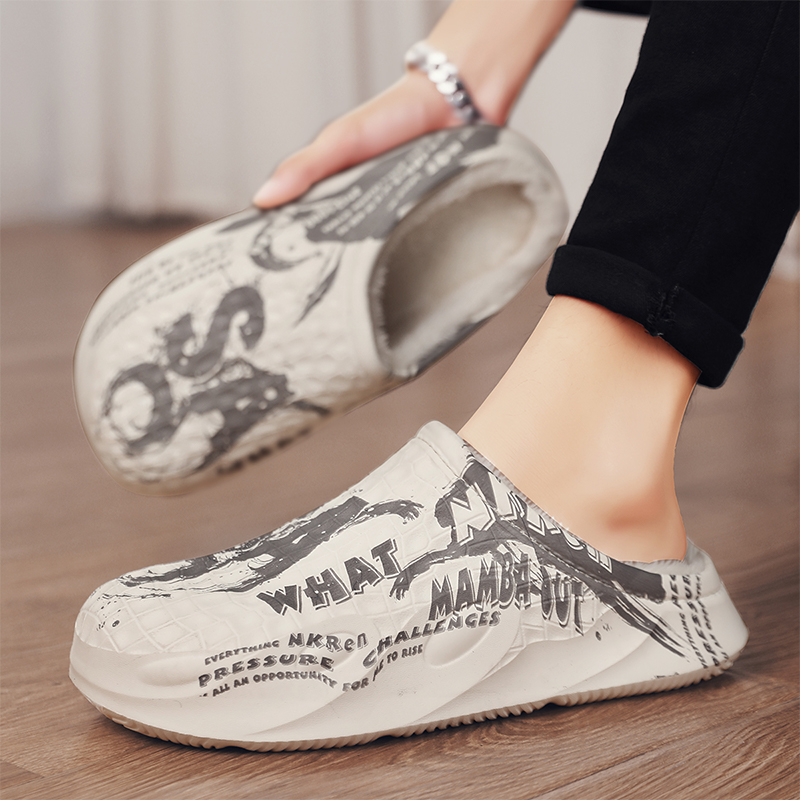 Winter Thick-soled Feces-slip Non-slip Warm Cotton Shoes for Home Wear with Bags and Men's Wool Slippers