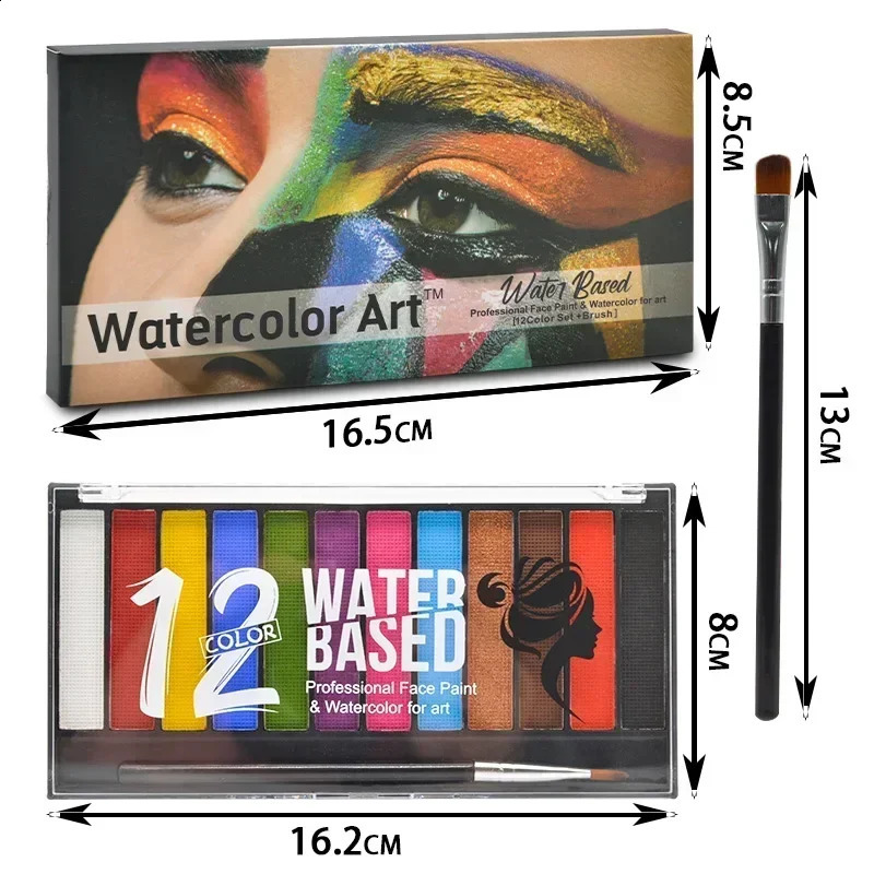painting painting Color eye shadow Easy to clean Makeup Body painting Festival Halloween Makeup Body painting Wholesale 240829