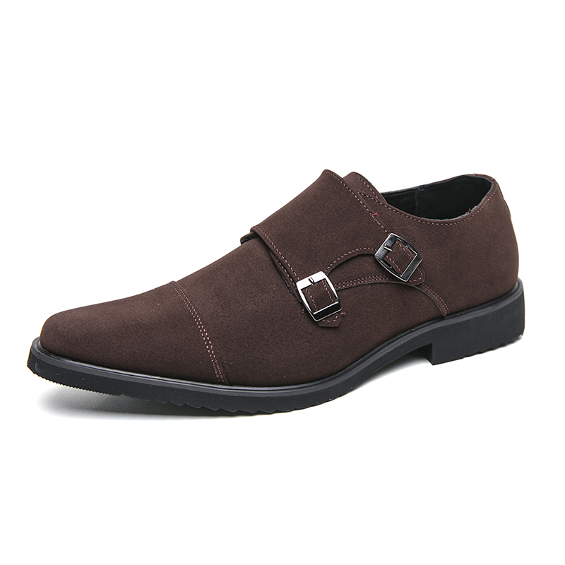 Luxury Dress Shoes for Men Designer Business Men Oxford Shoes Monks Pointed Wedding Formal Shoes Suede Leather Fashion Loafers