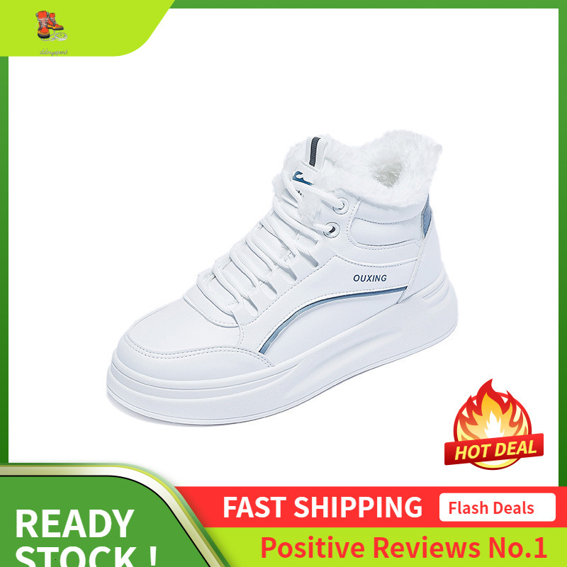 Ddmysports Ins Plus Velvet Igh Top White Winter Korean Edition Versatile Student Board Warm Casual Shoes For Women S OUTDOOR