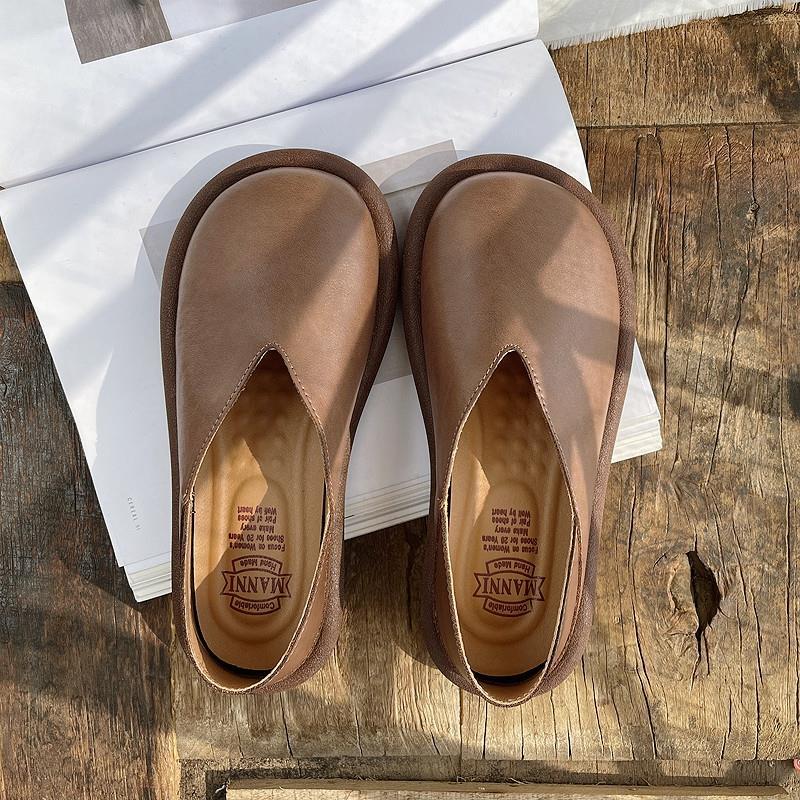 Shoes for Women 2024 Round Toe Normal Leather Casual Ladies Summer Footwear Flats Flat 39 Fashion Stylish Quick Delivery Young E