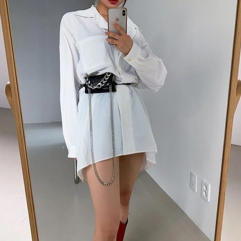 Fashion High Quality Thick Chain Belt Detachable Crossbody Chest Bags Waist Bag For Women 240830Z