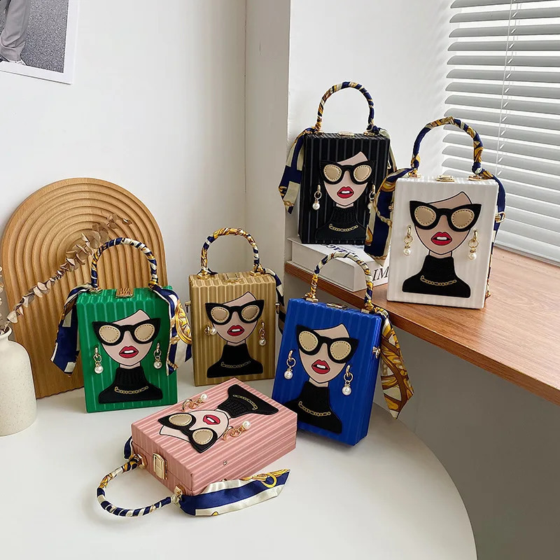 Evening Bags for Women Fashionable Leather Shoulder Bag Woman Hard High Quality Hip Hop Party Handbag 240829 - view 7