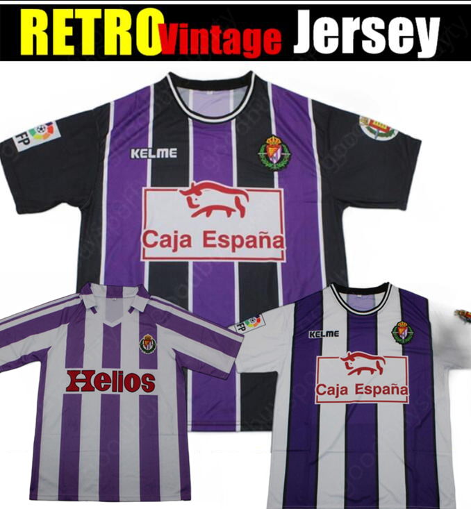 RETRO 84 99 REAL Valladolids soccer jerseys KIKE SERGIO LEON KENDY AMALLAH G.PLATA MONCHU WEISSMAN SERGI GUARDIOLA CAMISETA OSCAR PLANO Football Shirt VILLA L.OLAZA