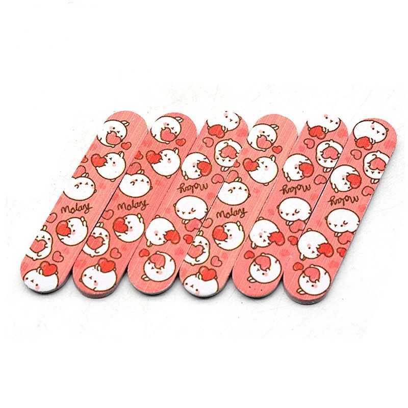 6 pieces of nail files cute mini printing machine sanding double-sided processing machine small sanding strip sanding strip polishing processing tool 