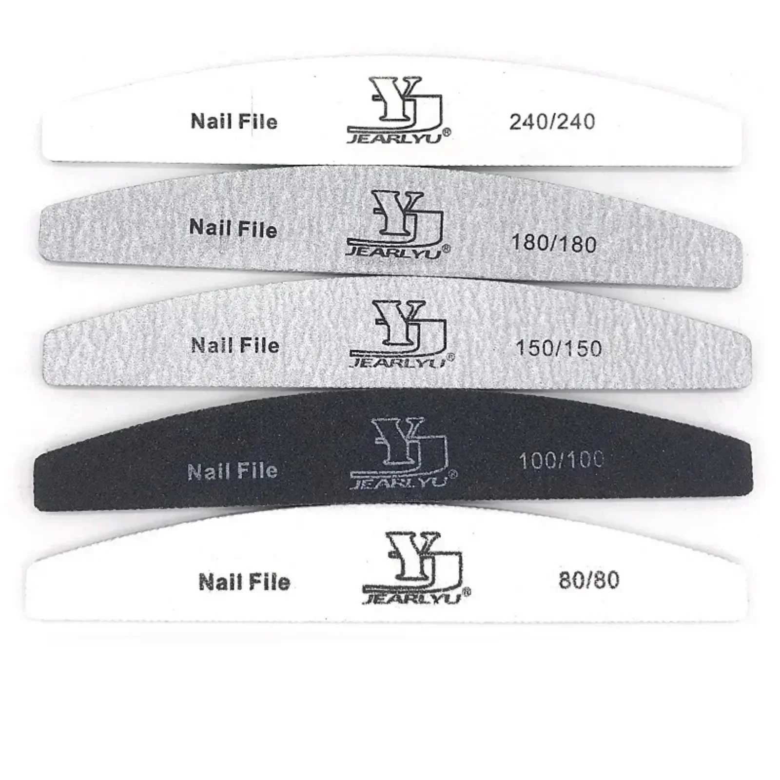 1 Nagelvijl 80 100 150 180 240 Gravel Nail File Moon Style Nail Polishing File Set Lime A Ongles Professional Nail File W240829