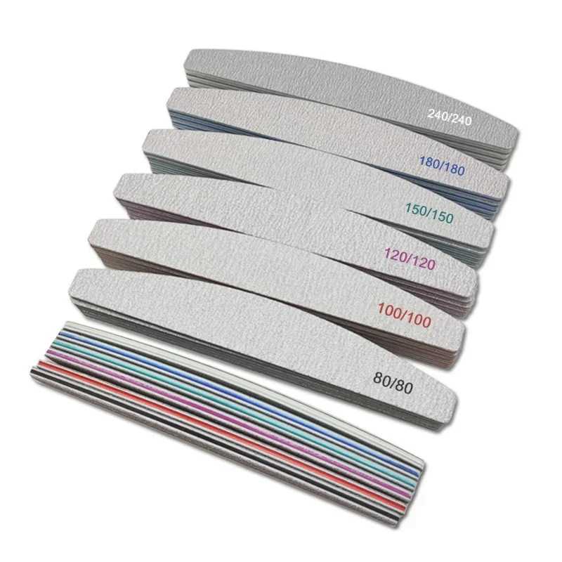 3/5/10pcs professional nail file sandpaper sturdy and thick nail file buffer used for manual polishing of half moon lime nail tools 100/180 W240829
