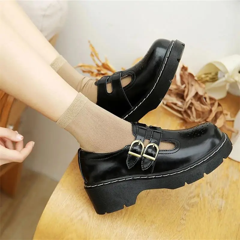 retro brogue women's shoes thick bottom Japanese Mary Jane single shoes cute big head jk small leather shoes