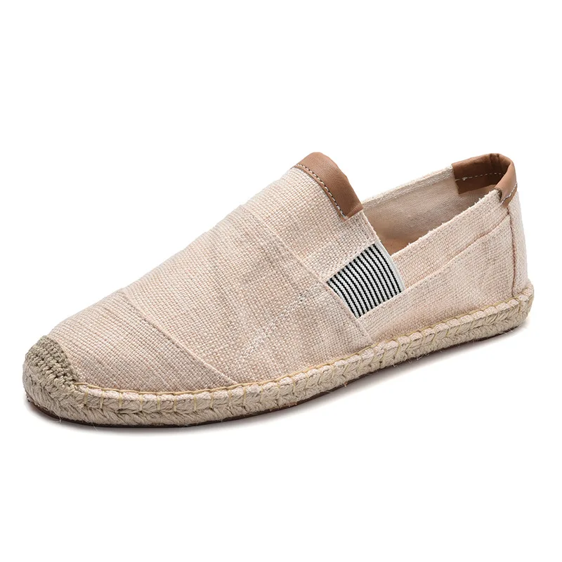 Casual Mens Male Breathable Canvas Chinese Fashion 2021 Soft Slip On Espadrilles For Men Loafers Driving Shoes 0555