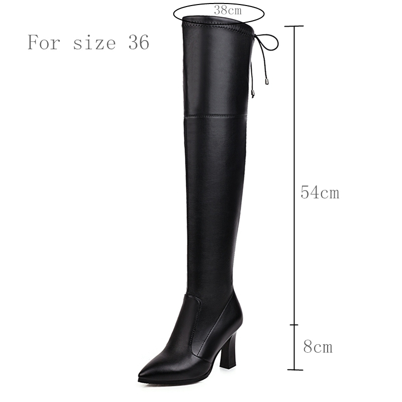 Thigh Elastic High Boots Women Shoes Sexy Slim Long Over the Knee Boot Female Fashion Brown Sier Black Winter Shoe Big Size 45 1607