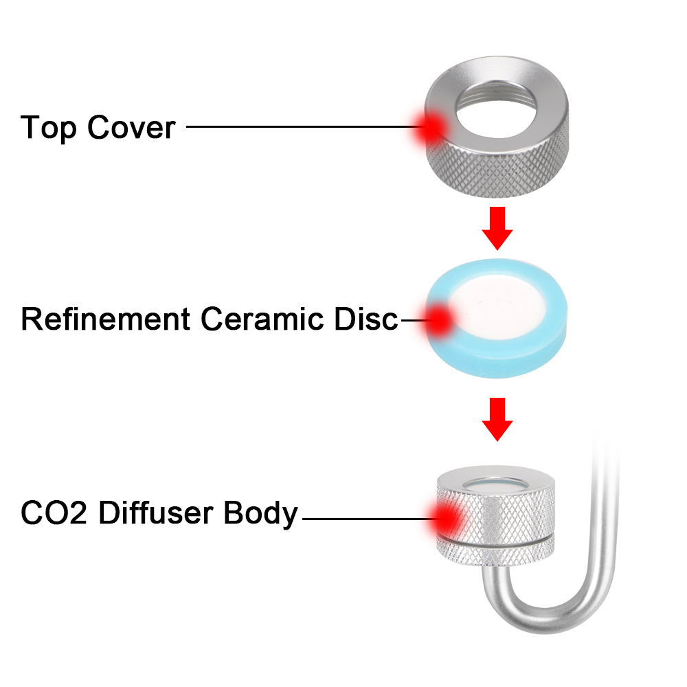 Fish Tank Bubble Atomizer With Suction Cup For Aquatic Plant Growth Silver Aquarium CO2 Diffuser CO2 Generato