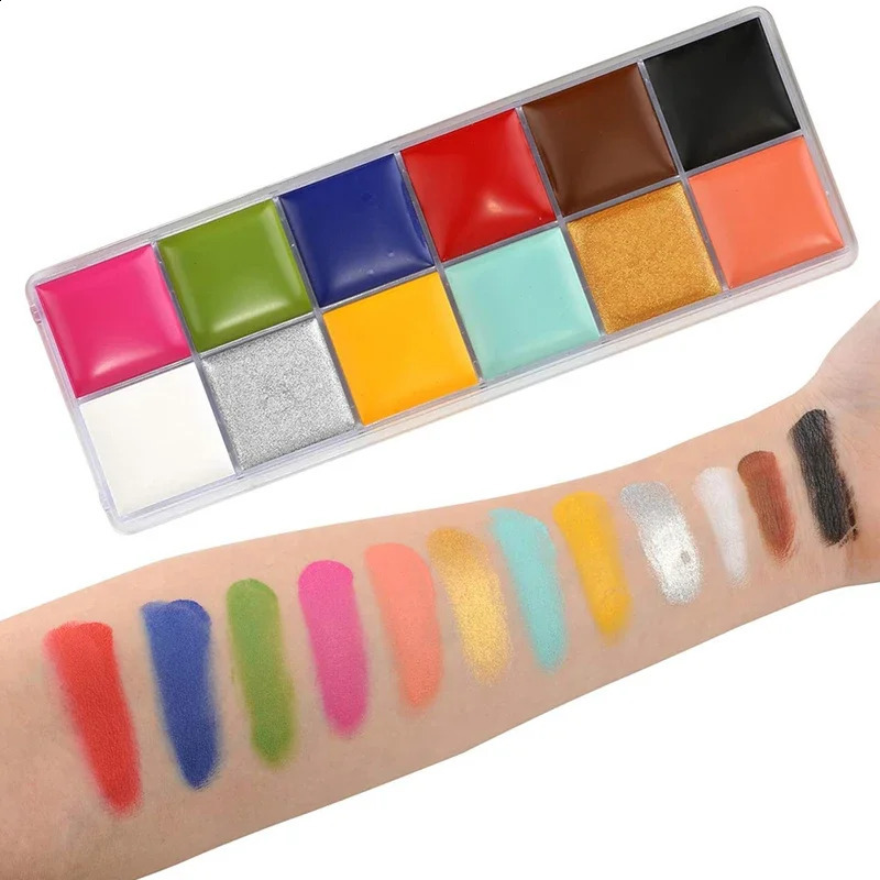 8 pieces of SFX makeup kit with 20 colors and body painting oil stage effects Halloween wound wax makeup fake scalp blood scraper 240829